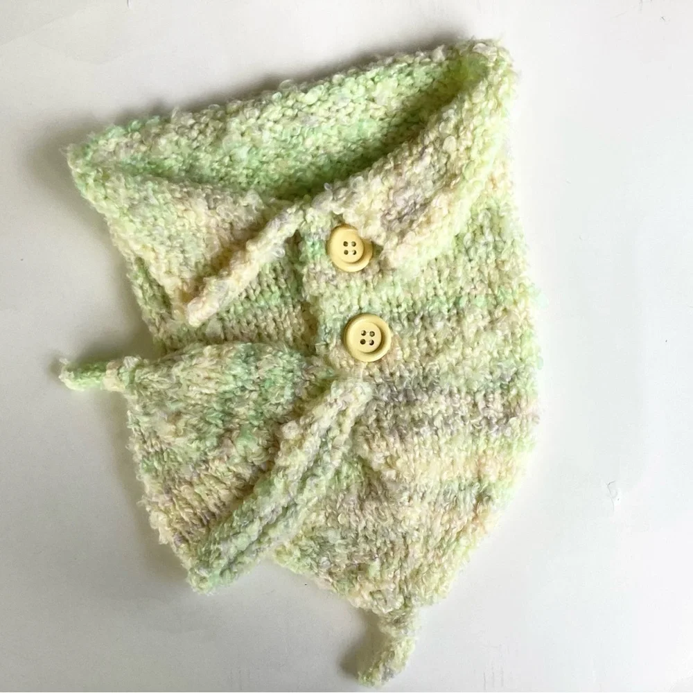 Baby Cocoon One Piece Hand Crafted Yellow Green Swaddler Cozy Knit